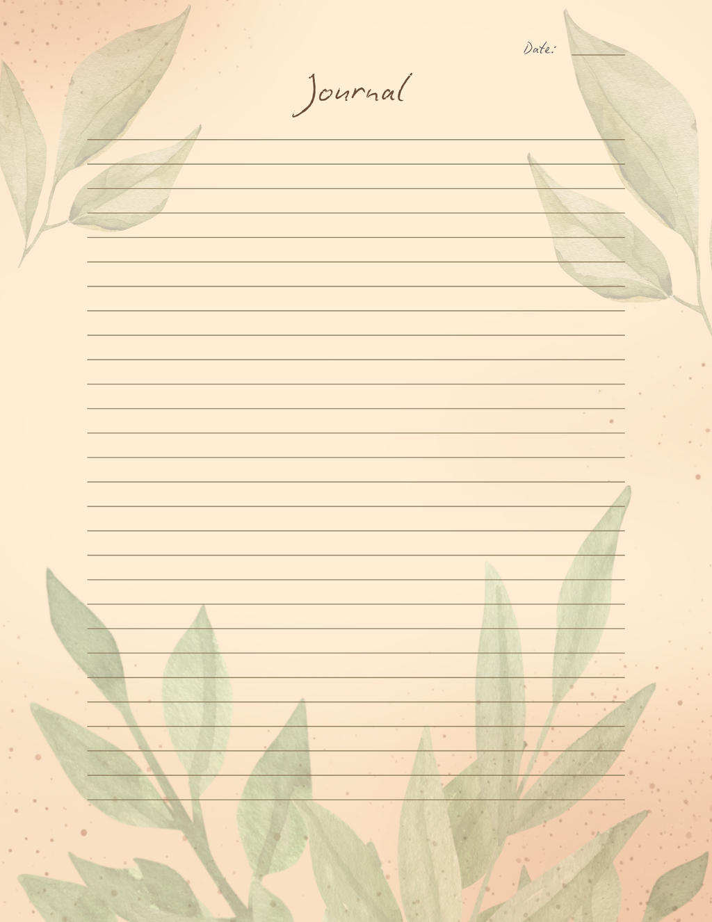 Leaf Daily Planner Journal Printable