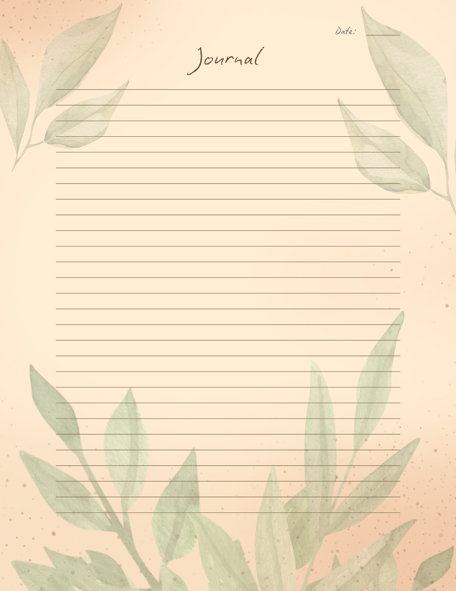 Leaf Daily Planner Journal Printable